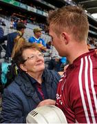 6 August 2017; Joe Canning of Galway is congratulated by his mother Josephine, following the GAA Hurling All-Ireland Senior Championship Semi-Final match between Galway and Tipperary at Croke Park in Dublin. Photo by Sam Barnes/Sportsfile