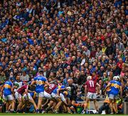 6 August 2017; Supporters of both teams, amongst the 68, 184 who attended the game, watch from the Hogan Stand during the GAA Hurling All-Ireland Senior Championship Semi-Final match between Galway and Tipperary at Croke Park in Dublin. Photo by Ray McManus/Sportsfile