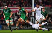 6 October 2017; Bundee Aki of Connacht is tackled by Louis Ludik of Ulster during the Guinness PRO14 Round 6 match between Ulster and Connacht at the Kingspan Stadium in Belfast. Photo by Ramsey Cardy/Sportsfile