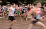 13 December 2015; Ireland's Mick Clohisey, centre, leads the Ireland Senior Men's team out of the start. SPAR European Cross Country Championships Hyeres 2015. Paray Le Monial, France. Picture credit: Cody Glenn / SPORTSFILE