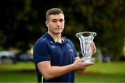 19 December 2017; Jordan Larmour receives the Bank of Ireland Leinster Rugby Player of the Month for November at Leinster Rugby Headquarters in Dublin. Photo by Ramsey Cardy/Sportsfile