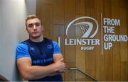 19 December 2017; Jordan Larmour poses for a portrait following a Leinster rugby press conference at Leinster Rugby Headquarters in Dublin. Photo by Ramsey Cardy/Sportsfile