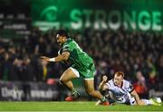 23 December 2017; Bundee Aki of Connacht on his way to scoring his side's second try despite the tackle of Peter Nelson of Ulster on his way to scoring his side's second try  during the Guinness PRO14 Round 11 match between Connacht and Ulster at the Sportsground in Galway. Photo by Sam Barnes/Sportsfile