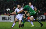 23 December 2017; Darren Cave of Ulster is tackled by Ultan Dillane of Connacht during the Guinness PRO14 Round 11 match between Connacht and Ulster at the Sportsground in Galway. Photo by Ramsey Cardy/Sportsfile