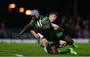 23 December 2017; Niyi Adeleokun of Connacht is tackled by Andrew Trimble of Ulster during the Guinness PRO14 Round 11 match between Connacht and Ulster at the Sportsground in Galway. Photo by Ramsey Cardy/Sportsfile