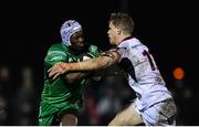 23 December 2017; Niyi Adeleokun of Connacht is tackled by Andrew Trimble of Ulster during the Guinness PRO14 Round 11 match between Connacht and Ulster at the Sportsground in Galway. Photo by Ramsey Cardy/Sportsfile