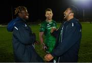 23 December 2017; Connacht's Niyi Adeleokun, left, Matt Healy, centre, and Bundee Aki following their victory in the Guinness PRO14 Round 11 match between Connacht and Ulster at the Sportsground in Galway. Photo by Ramsey Cardy/Sportsfile