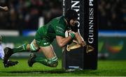 23 December 2017; Ultan Dillane of Connacht scores his side's sixth try during the Guinness PRO14 Round 11 match between Connacht and Ulster at the Sportsground in Galway. Photo by Ramsey Cardy/Sportsfile