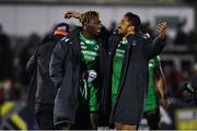 23 December 2017; Bundee Aki and Niyi Adeleokun of Connacht celebrate following the Guinness PRO14 Round 11 match between Connacht and Ulster at the Sportsground in Galway. Photo by Sam Barnes/Sportsfile