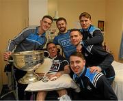 25 December 2017;  Dublin captain Stephen Cluxton, Jack McCaffrey, Brian Fenton, Cormac Costello, Michael Fitzsimons with Liam Whelan and the Sam Maguire Cup  during the Dublin Football team visit to Beaumont Hospital in Dublin. Photo by Ray McManus/Sportsfile