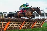 26 December 2017; Espoir D'allen, with Mark Walsh up, jumps the last on their way to winning the Knight Frank Juvenile Hurdle on day 1 of the Leopardstown Christmas Festival at Leopardstown in Dublin. Photo by Matt Browne/Sportsfile