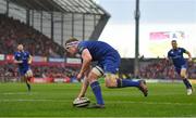 26 December 2017; Dan Leavy of Leinster scores his side's first try during the Guinness PRO14 Round 11 match between Munster and Leinster at Thomond Park in Limerick. Photo by Brendan Moran/Sportsfile