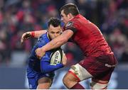 26 December 2017; Jamison Gibson-Park of Leinster is tackled by CJ Stander of Munster during the Guinness PRO14 Round 11 match between Munster and Leinster at Thomond Park in Limerick. Photo by Brendan Moran/Sportsfile