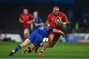 26 December 2017; Simon Zebo of Munster is tackled by Jordan Larmour of Leinster during the Guinness PRO14 Round 11 match between Munster and Leinster at Thomond Park in Limerick. Photo by Ramsey Cardy/Sportsfile