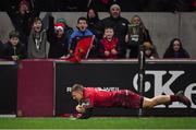26 December 2017; Andrew Conway of Munster goes over to score his side's third try during the Guinness PRO14 Round 11 match between Munster and Leinster at Thomond Park in Limerick. Photo by Brendan Moran/Sportsfile