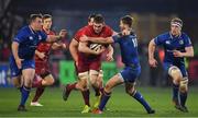 26 December 2017; Tommy O'Donnell of Munster is tackled by Ed Byrne, left, and Ross Byrne of Leinster during the Guinness PRO14 Round 11 match between Munster and Leinster at Thomond Park in Limerick. Photo by Brendan Moran/Sportsfile