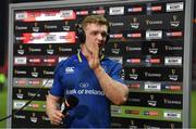 26 December 2017; Dan Leavy of Leinster waits to be interviewed by Sky Sports after the Guinness PRO14 Round 11 match between Munster and Leinster at Thomond Park in Limerick. Photo by Brendan Moran/Sportsfile