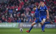 26 December 2017; Ross Byrne of Leinster kicks a conversion during the Guinness PRO14 Round 11 match between Munster and Leinster at Thomond Park in Limerick. Photo by Brendan Moran/Sportsfile
