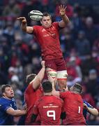 26 December 2017; CJ Stander of Munster wins a lineout during the Guinness PRO14 Round 11 match between Munster and Leinster at Thomond Park in Limerick. Photo by Brendan Moran/Sportsfile