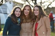 27 December 2017; Valerie Duignan, left, with sisters Kate and Sarah Noone from Lucan Co. Dublin at the Leopardstown Christmas Festival at Leopardstown in Dublin. Photo by Matt Browne/Sportsfile