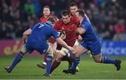 26 December 2017; CJ Stander of Munster in action against Dan Leavy, left, and Ed Byrne of Leinster during the Guinness PRO14 Round 11 match between Munster and Leinster at Thomond Park in Limerick. Photo by Brendan Moran/Sportsfile