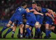 26 December 2017; Leinster scrum-half Jamison Gibson-Park takes the ball as team-mates Tadhg Furlong, centre, and Jack Conan controll a maul during the Guinness PRO14 Round 11 match between Munster and Leinster at Thomond Park in Limerick. Photo by Brendan Moran/Sportsfile