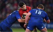 26 December 2017; Alex Wootton of Munster is tackled by Mick Kearney, left, and Tadhg Furlong of Leinster during the Guinness PRO14 Round 11 match between Munster and Leinster at Thomond Park in Limerick. Photo by Brendan Moran/Sportsfile