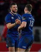 26 December 2017; Robbie Henshaw, left, and Rory O'Loughlin of Leinster celebrate after the Guinness PRO14 Round 11 match between Munster and Leinster at Thomond Park in Limerick. Photo by Brendan Moran/Sportsfile