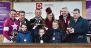 28 December 2017; Winning connections, including Michael O'Leary and wife Anita, with jockey Davy Russell, left, and trainer Gordon Elliott, right, on the poduim after winning the Squared Financial Christmas Hurdle with Apple's Jade on day 3 of the Leopardstown Christmas Festival at Leopardstown in Dublin. Photo by Seb Daly/Sportsfile