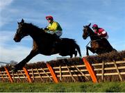 28 December 2017; Apple's Jade, right, with Davy Russell up, jumps alongside Supasundae, left, with Robbie Power up, on their way to winning the Squared Financial Christmas Hurdle on day 3 of the Leopardstown Christmas Festival at Leopardstown in Dublin. Photo by Seb Daly/Sportsfile