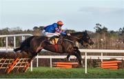 29 December 2017; Mick Jazz, with Davy Russell up, jumps the last ahead of Cilaos Emery, with David Mullins up, on their way to winning the Ryanair Hurdle on day 4 of the Leopardstown Christmas Festival at Leopardstown in Dublin. Photo by David Fitzgerald/Sportsfile