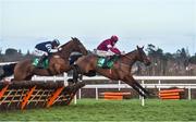 29 December 2017; Mind's Eye, with Davy Russell up, right, jumps the last on their way to winning the Top Oil Irish EBF Novice Handicap Hurdle on day 4 of the Leopardstown Christmas Festival at Leopardstown in Dublin. Photo by David Fitzgerald/Sportsfile