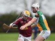 30 December 2017; Shane Power of Westmeath in action against Colin Gath of Offaly during the Bord na Móna Walsh Cup Group 4 First Round match between Offaly and Westmeath at St Rynagh’s GAA club in Offaly. Photo by Seb Daly/Sportsfile