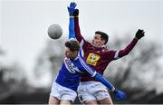 30 December 2017; Sean Moore of Laois in action against Mark McCallon of Westmeath during the Bord na Móna O’Byrne Cup Group 4 First Round match between Westmeath and Laois at TEG Cusack Park in Westmeath. Photo by Ramsey Cardy/Sportsfile
