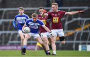 30 December 2017; Alan Farrell of Laois is tackled by Killian Daly of Westmeath during the Bord na Móna O’Byrne Cup Group 4 First Round match between Westmeath and Laois at TEG Cusack Park in Westmeath. Photo by Ramsey Cardy/Sportsfile