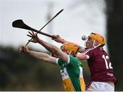 30 December 2017; Niall Mitchell of Westmeath in action against Sean Gardiner of Offaly during the Bord na Móna Walsh Cup Group 4 First Round match between Offaly and Westmeath at St Rynagh’s GAA club in Offaly. Photo by Seb Daly/Sportsfile