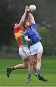 30 December 2017; Kevin Murphy of Wicklow in action against Brendan Murphy of Carlow during the Bord na Móna O'Byrne Cup Group 3 First Round match between Wicklow and Carlow at Bray Emmets GAA Club, Bray in Wicklow. Photo by Matt Browne/Sportsfile