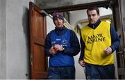 30 December 2017; Laois manager John Sugrue, left, and selector Eoin Kerins ahead of the Bord na Móna O’Byrne Cup Group 4 First Round match between Westmeath and Laois at TEG Cusack Park in Westmeath. Photo by Ramsey Cardy/Sportsfile