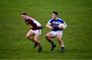 30 December 2017; John O'Loughlin of Laois is tackled by Jordan Marshment of Westmeath during the Bord na Móna O’Byrne Cup Group 4 First Round match between Westmeath and Laois at TEG Cusack Park in Westmeath. Photo by Ramsey Cardy/Sportsfile