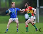 30 December 2017; John Crowe of Wicklow in action against Sean Murphy of Carlow during the Bord na Móna O'Byrne Cup Group 3 First Round match between Wicklow and Carlow at Bray Emmets GAA Club, Bray in Wicklow. Photo by Matt Browne/Sportsfile