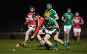 30 December 2017; Jack O'Connor of Cork in action against Richie English of Limerick during the Munster Senior Hurling League match between Cork and Limerick at Mallow in Cork. Photo by Eóin Noonan/Sportsfile