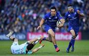 1 January 2018; James Lowe of Leinster in action against Tiernan O’Halloran of Connacht during the Guinness PRO14 Round 12 match between Leinster and Connacht at the RDS Arena in Dublin. Photo by Ramsey Cardy/Sportsfile