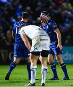 1 January 2018; Bryan Byrne, left, and Fergus McFadden celebrate at the final whistle of the Guinness PRO14 Round 12 match between Leinster and Connacht at the RDS Arena in Dublin. Photo by Ramsey Cardy/Sportsfile