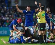 1 January 2018; Ross Molony of Leinster celebrates a penalty in the final moments of the Guinness PRO14 Round 12 match between Leinster and Connacht at the RDS Arena in Dublin. Photo by Ramsey Cardy/Sportsfile