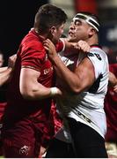 1 January 2018; Rodney Ah You of Ulster and Jack O'Donoghue of Munster tussle during the Guinness PRO14 Round 12 match between Ulster and Munster at Kingspan Stadium in Belfast. Photo by David Fitzgerald/Sportsfile