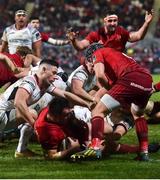 1 January 2018; Niall Scannell of Munster goes over to score his side's second try during the Guinness PRO14 Round 12 match between Ulster and Munster at Kingspan Stadium in Belfast. Photo by David Fitzgerald/Sportsfile