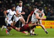 1 January 2018; Nick Timoney of Ulster tackled by Chris Cloete of Munster during the Guinness PRO14 Round 12 match between Ulster and Munster at Kingspan Stadium in Belfast. Photo by Oliver McVeigh/Sportsfile