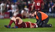 1 January 2018; Niall Scannell of Munster receives medical attention during the Guinness PRO14 Round 12 match between Ulster and Munster at Kingspan Stadium in Belfast. Photo by David Fitzgerald/Sportsfile