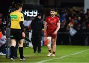 1 January 2018; Sammy Arnold of Munster leaving the field after receiving a red card during the Guinness PRO14 Round 12 match between Ulster and Munster at Kingspan Stadium in Belfast. Photo by Oliver McVeigh/Sportsfile
