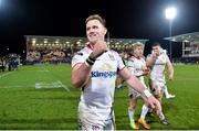 1 January 2018; Craig Gilroy of Ulster celebrates following the Guinness PRO14 Round 12 match between Ulster and Munster at Kingspan Stadium in Belfast. Photo by David Fitzgerald/Sportsfile